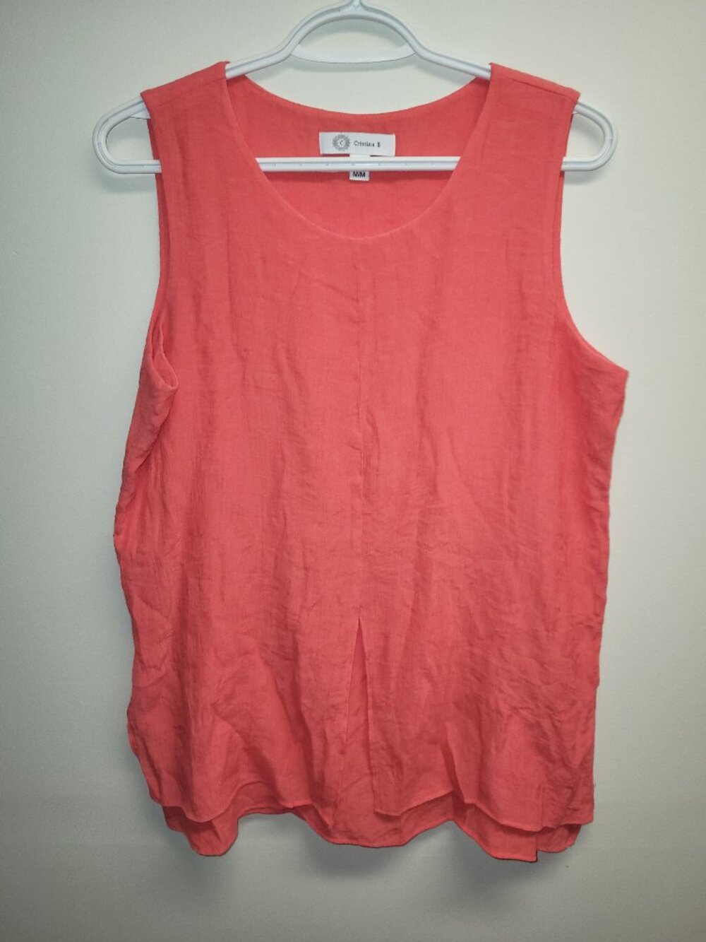Cristina B Coral Sleeveless Blouse Size Medium